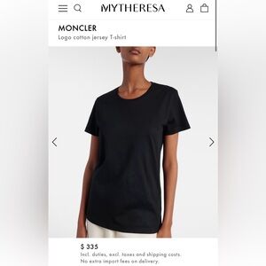 Authentic Moncler Black T-Shirt with Logo Patch- Brand New size small women’s